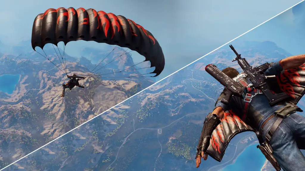 Flame Wingsuit and Parachute Skins Just Cause 3