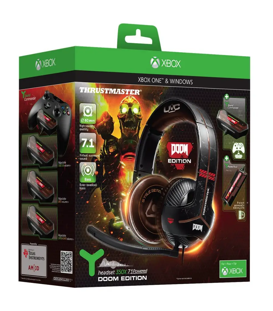 Thrustmaster VG Y-350X 7.1 Powered Gaming Headset for Xbox One & PC, Doom Edition 5