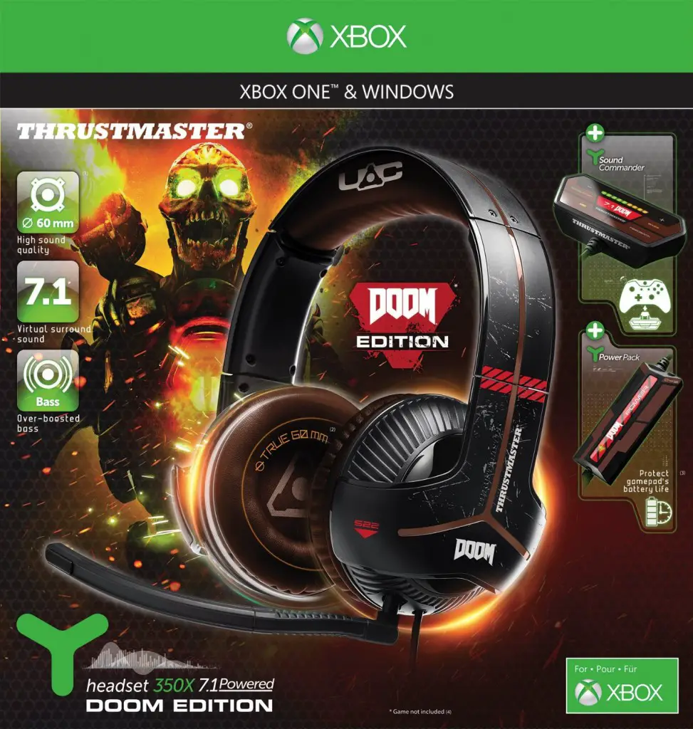 Thrustmaster VG Y-350X 7.1 Powered Gaming Headset for Xbox One & PC, Doom Edition 6